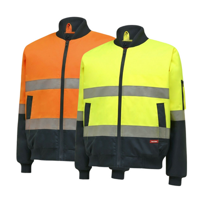 Hard Yakka Bomber Jacket Taped Hi-Vis 2 Tone Work Quilted Waterproof Y06675- Bannav S Bannav LLC